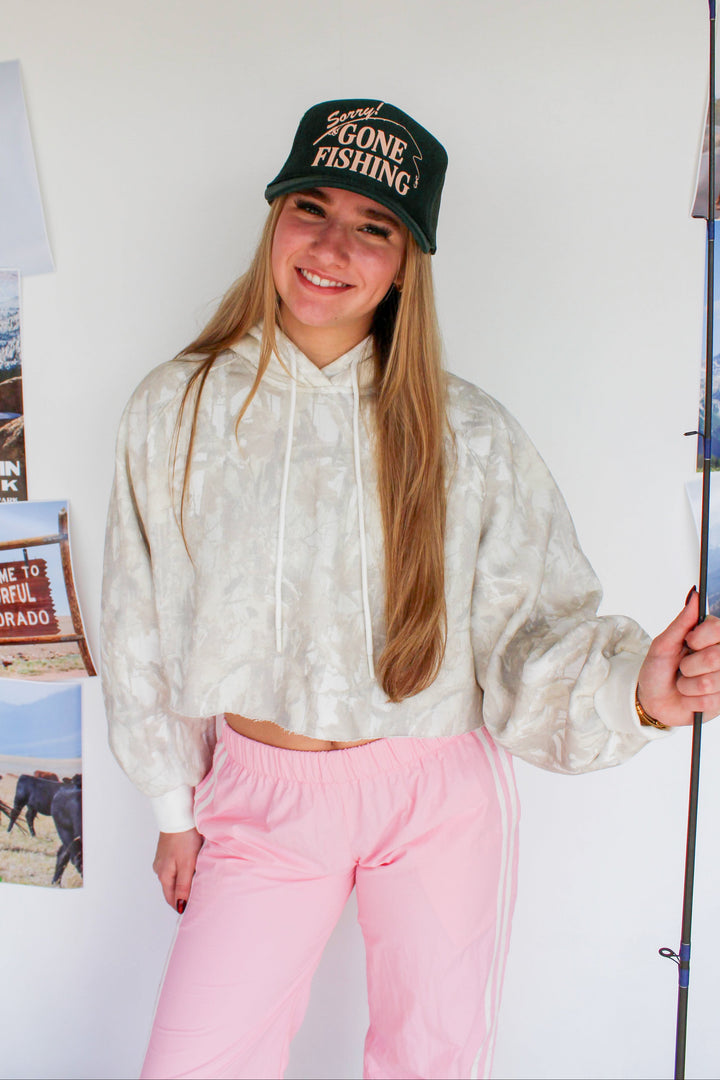 Muted Camo Cropped Hoodie