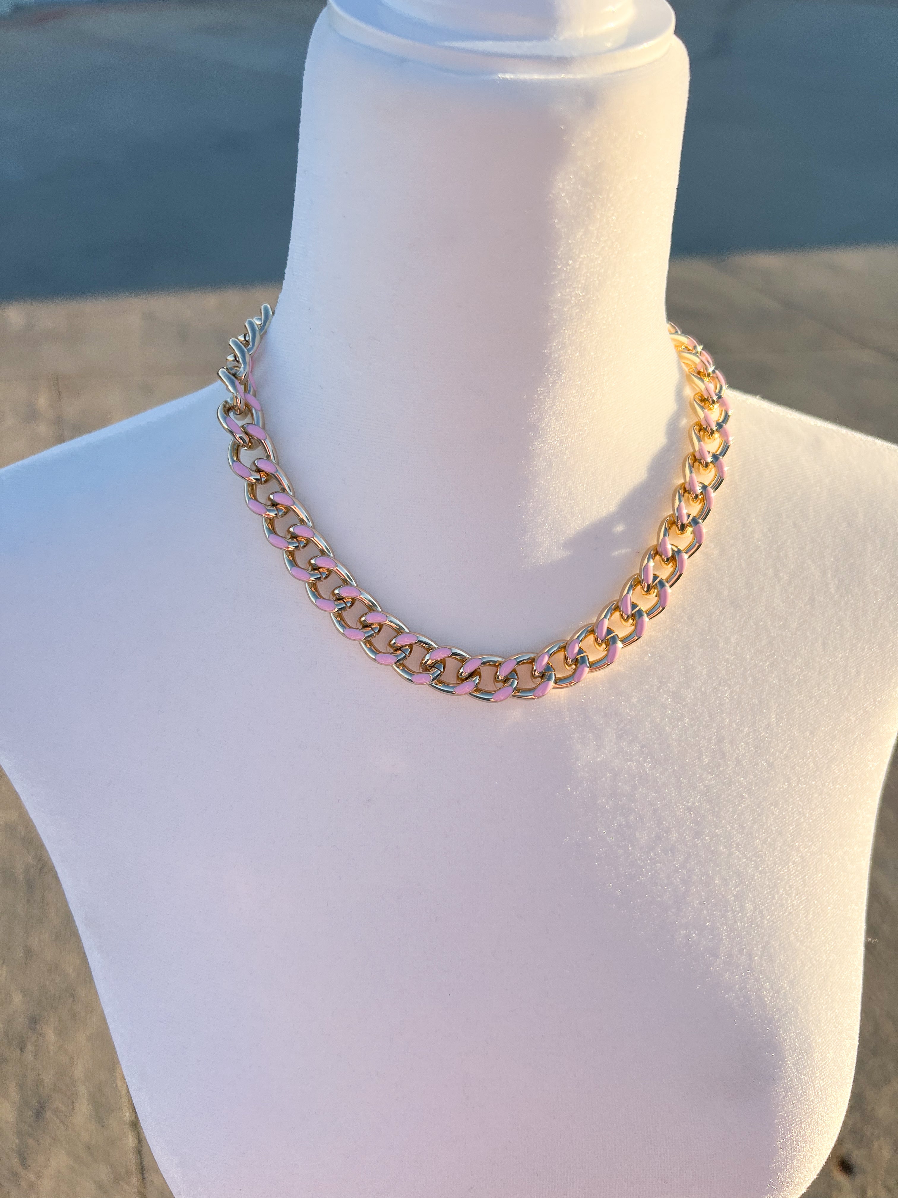 Pink Chain Necklace - JD Ranch Boutique