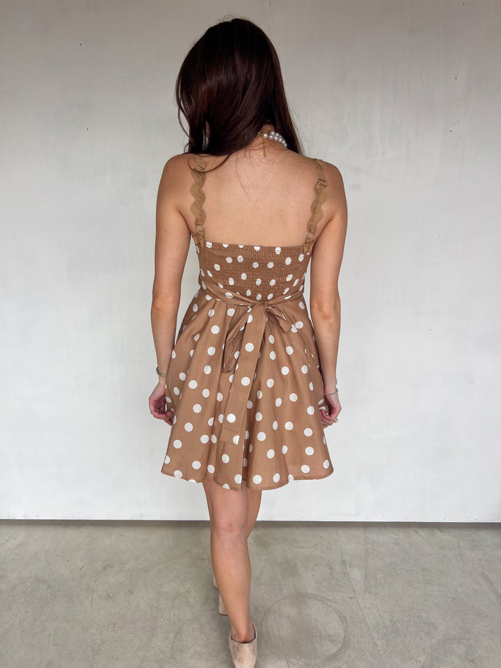 Mocha Polka Dot Dress