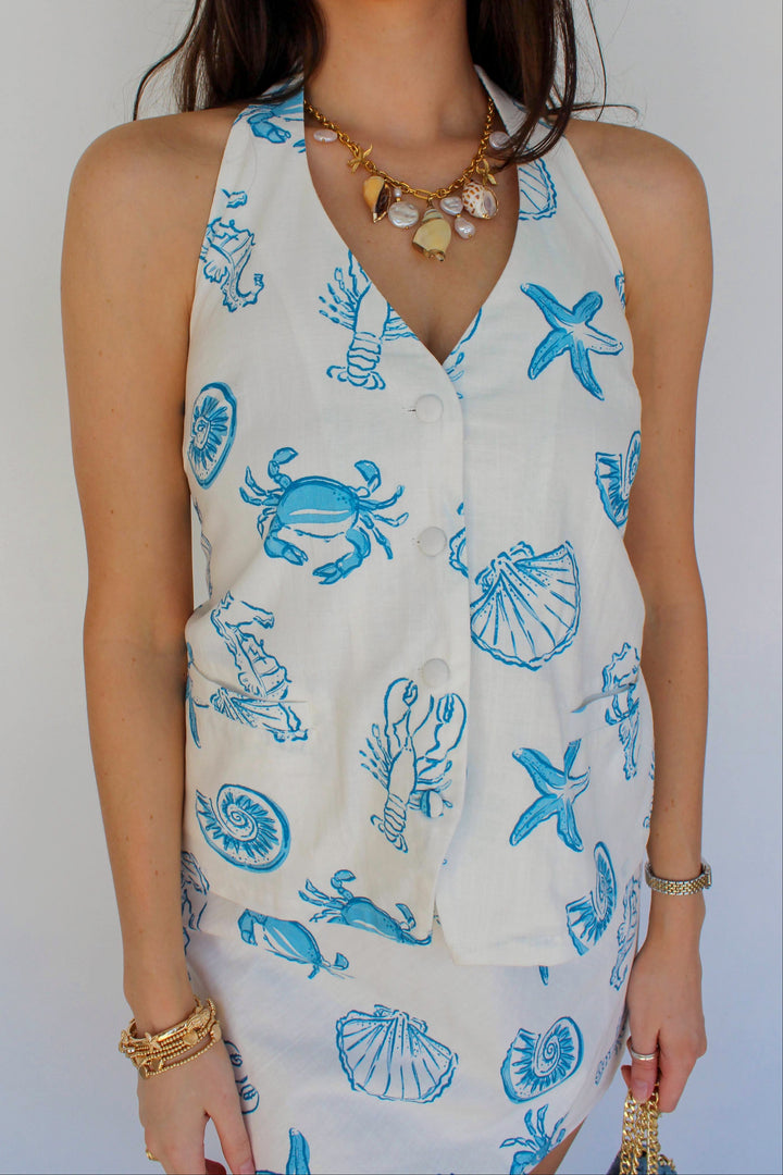 Coastal Linen Halter Set