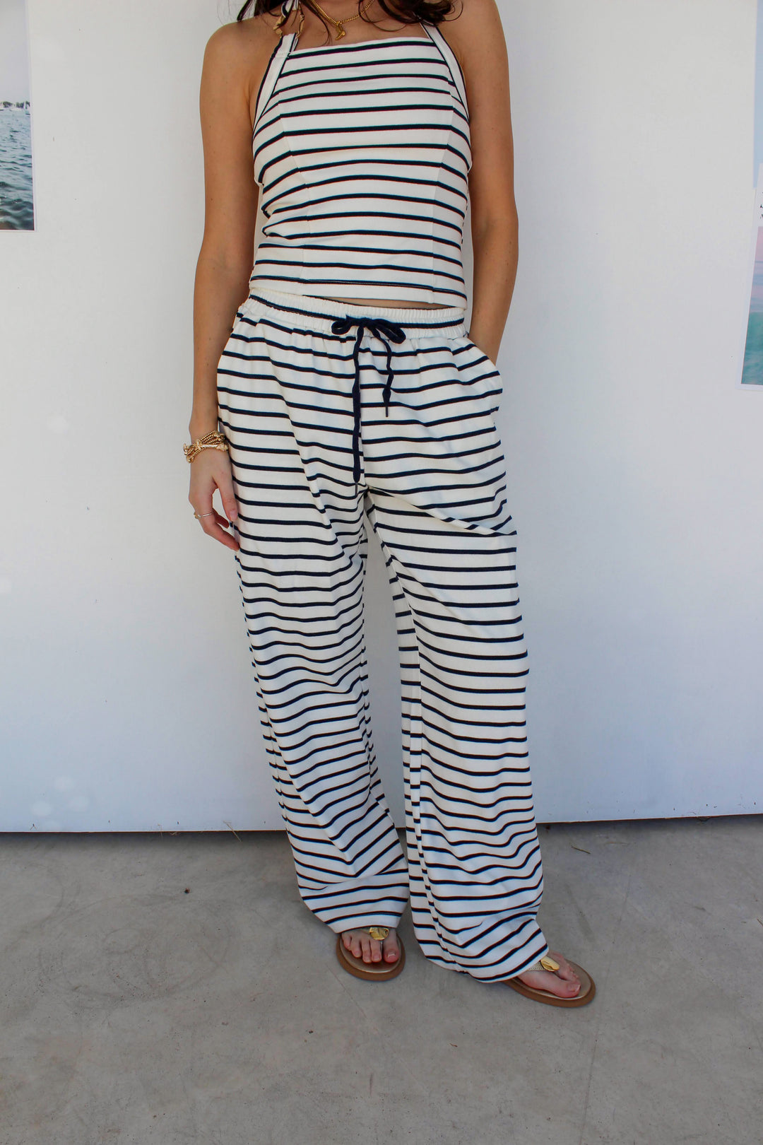 Navy Striped Set