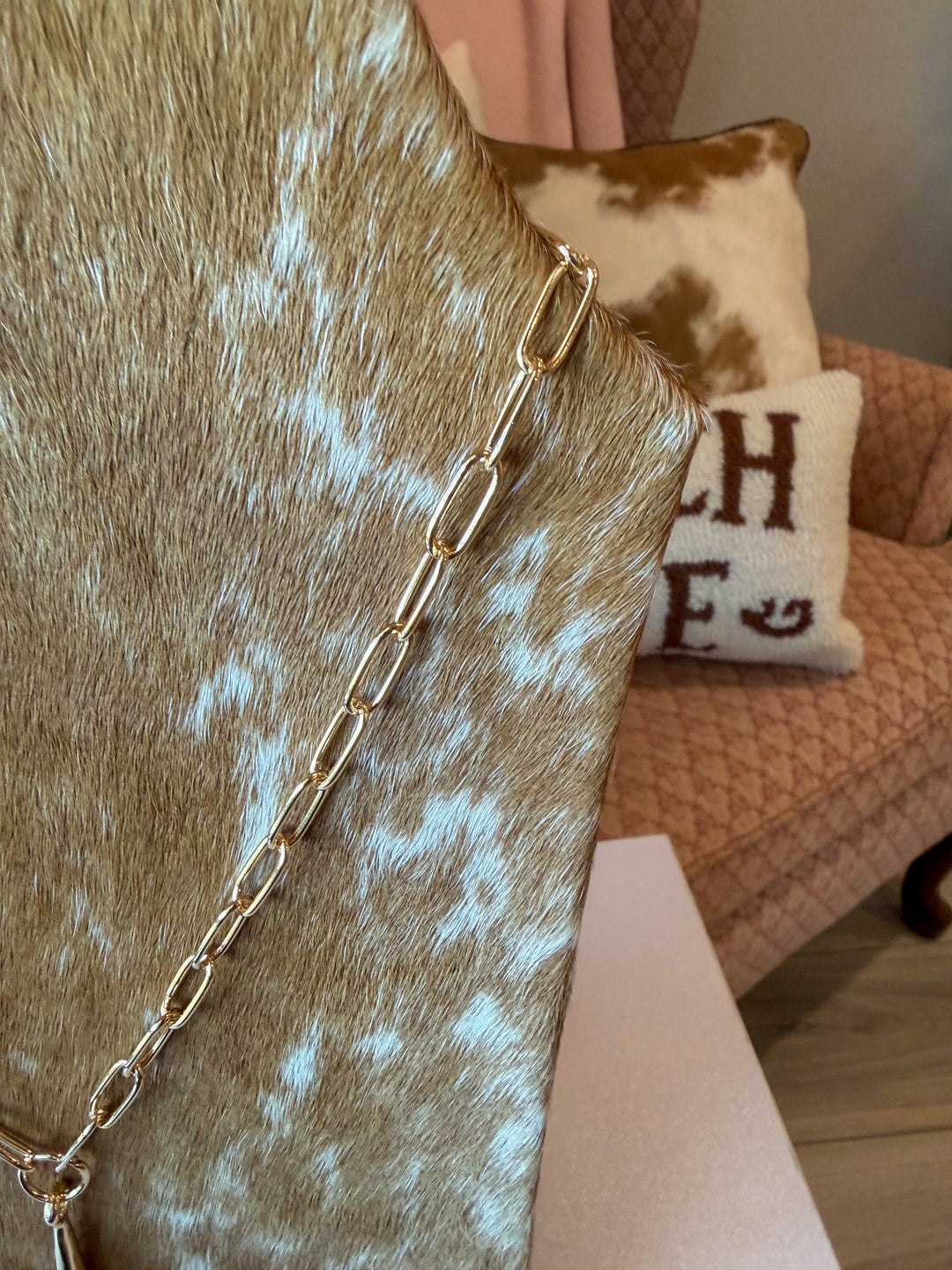 Long Half Bit Necklace in Gold
