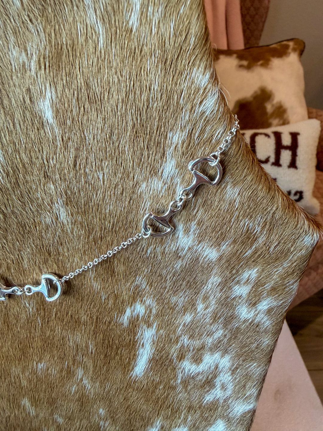 Triple Horse Bit Necklace in Silver
