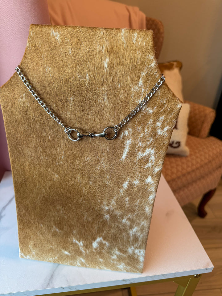 Single Horse Bit Necklace in Silver
