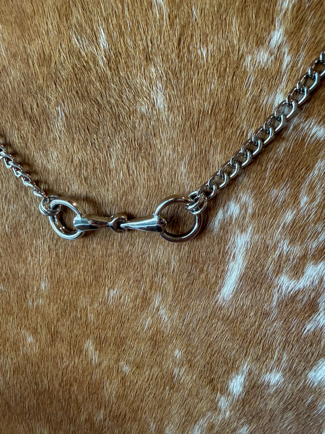Single Horse Bit Necklace in Silver
