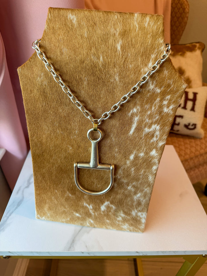 Snaffle Bit Chain Necklace in Silver