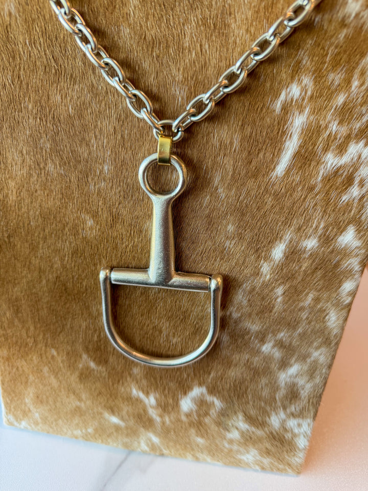 Snaffle Bit Chain Necklace in Silver
