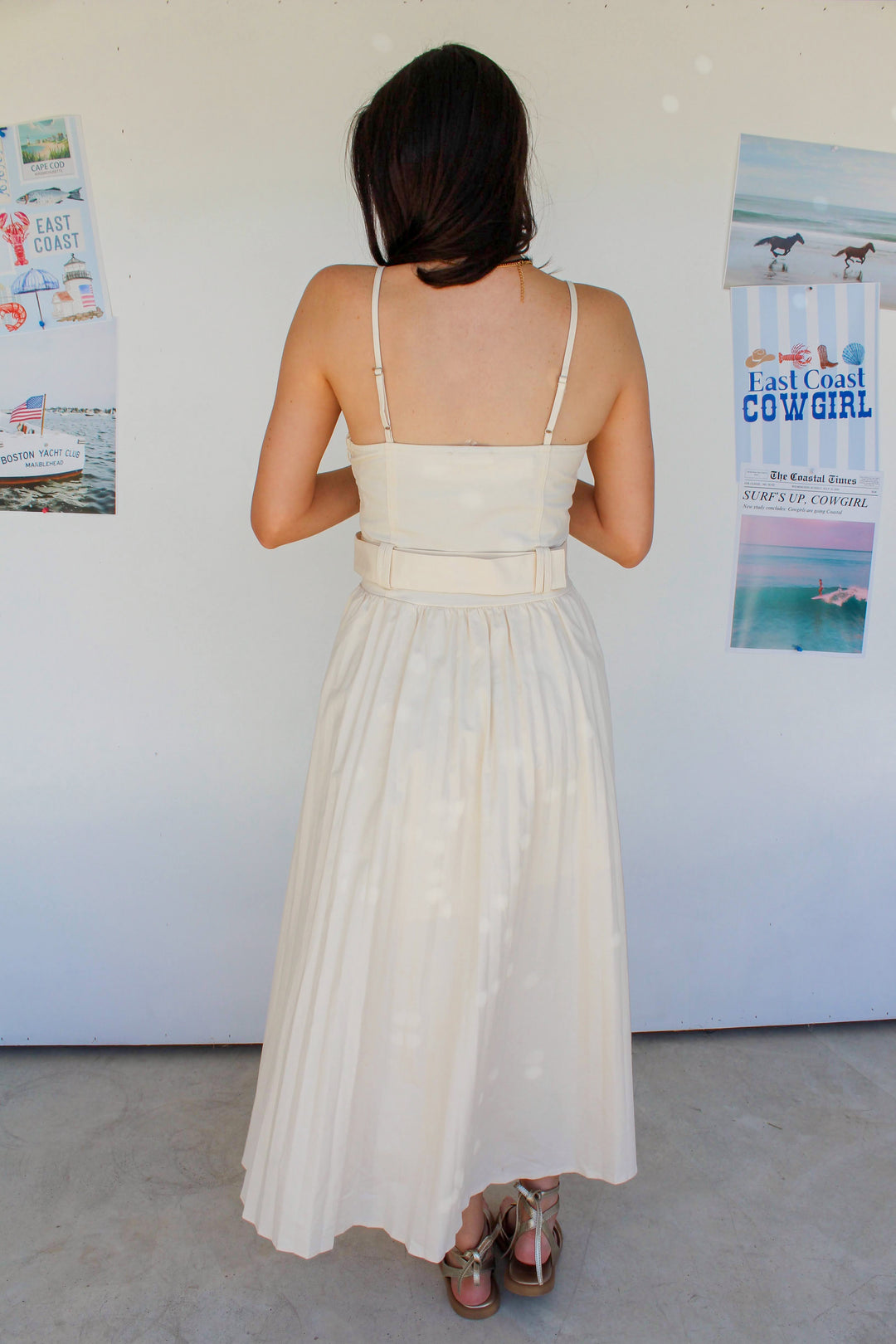 Belted Maxi Dress in Cream