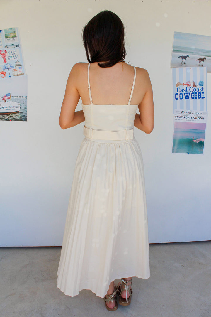 Belted Maxi Dress in Cream