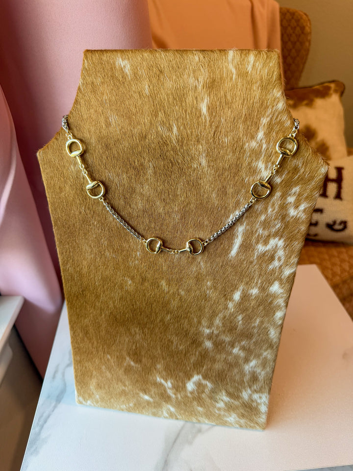Mixed Metal Horse Bit Necklace