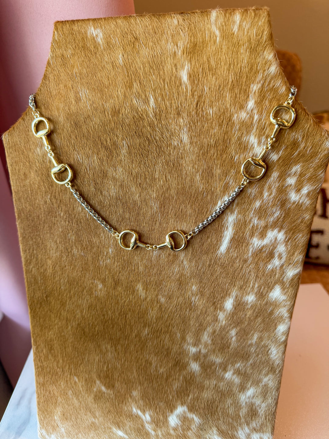 Mixed Metal Horse Bit Necklace