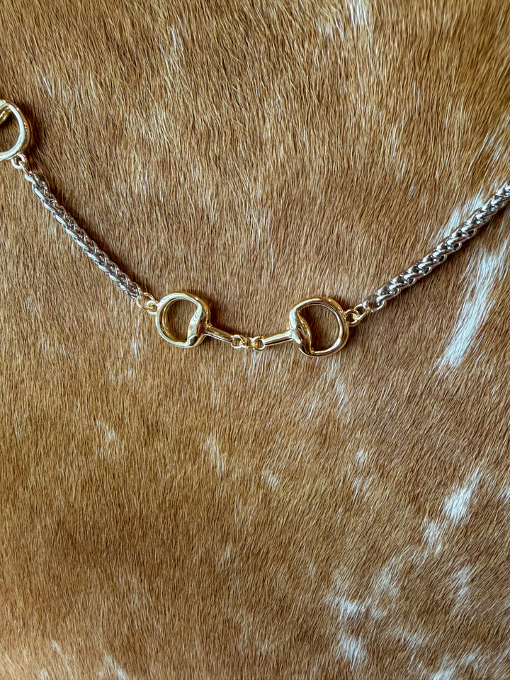 Mixed Metal Horse Bit Necklace