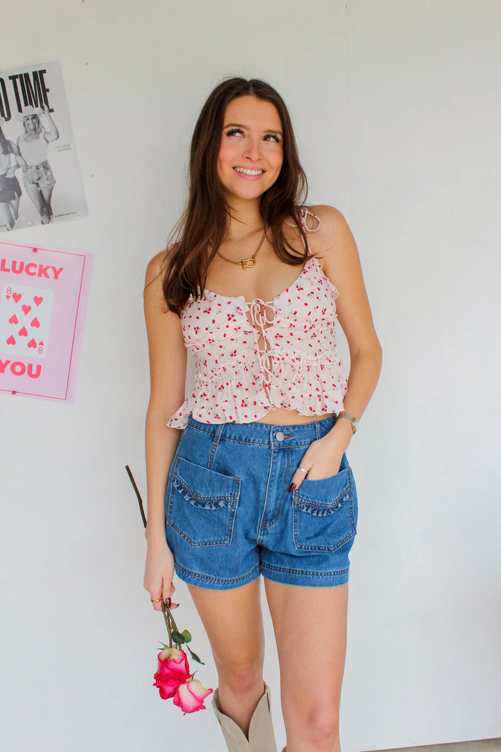 Cherry Open Front Cami