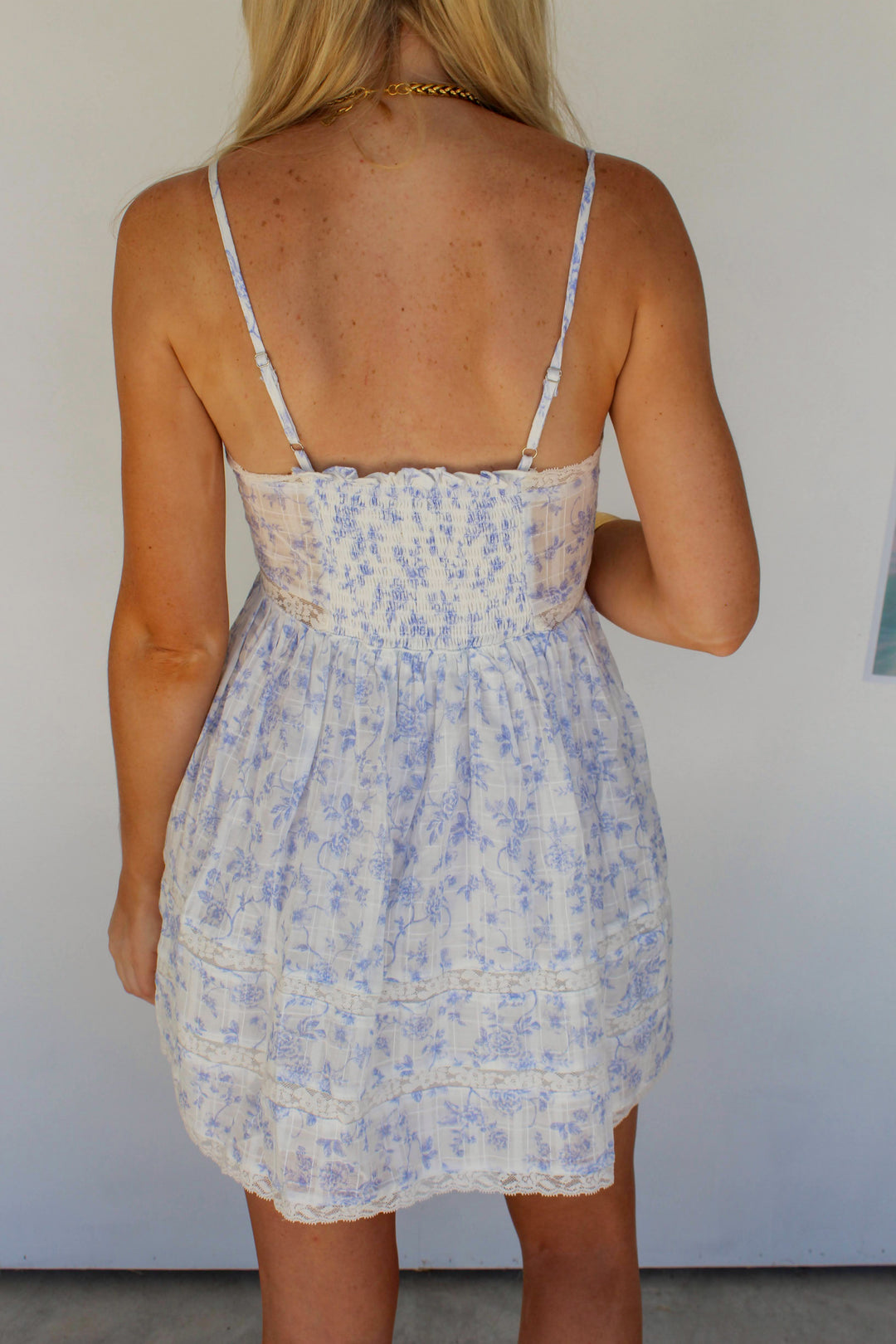 Blue Floral Mini Dress