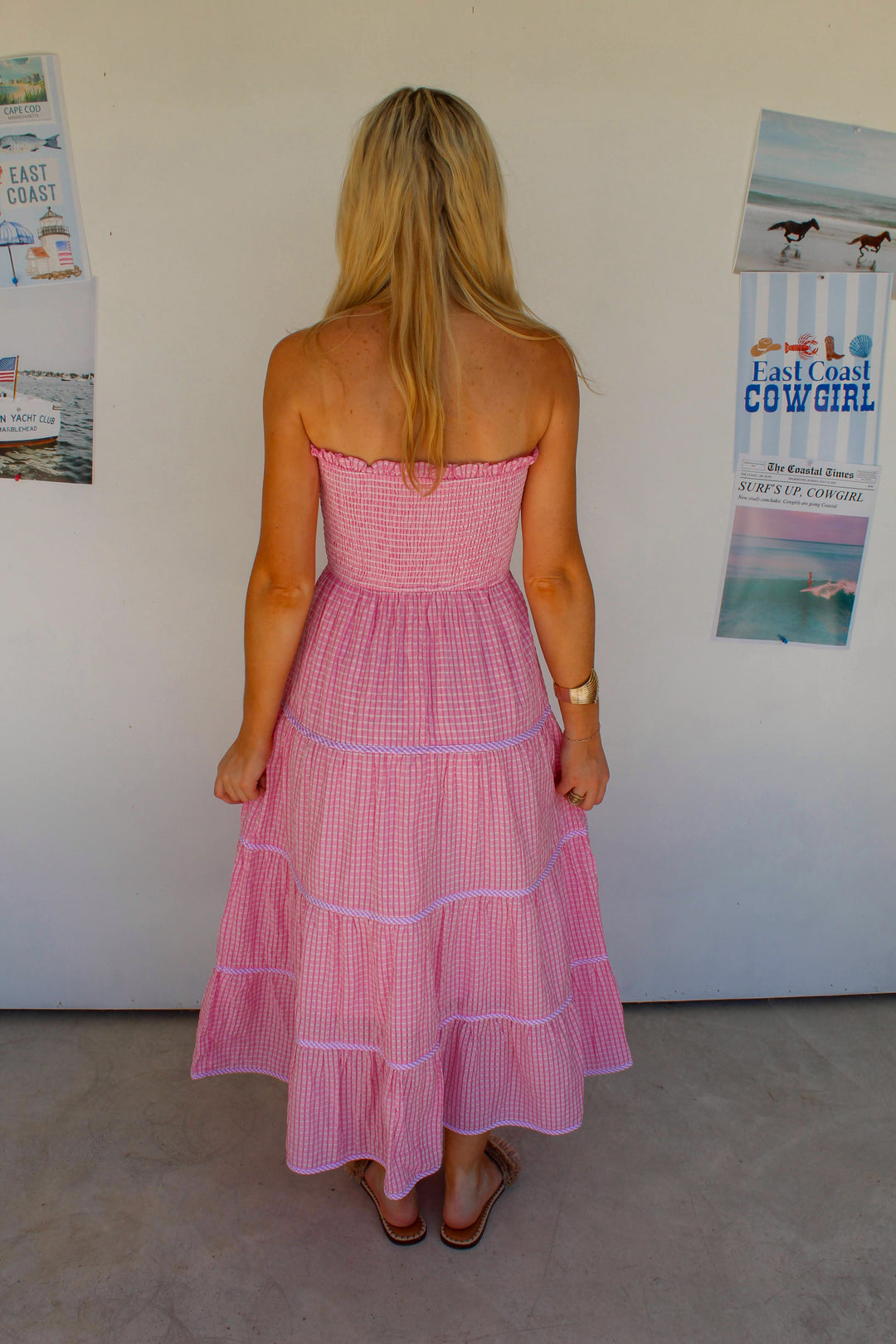 Strapless Pink Maxi Dress