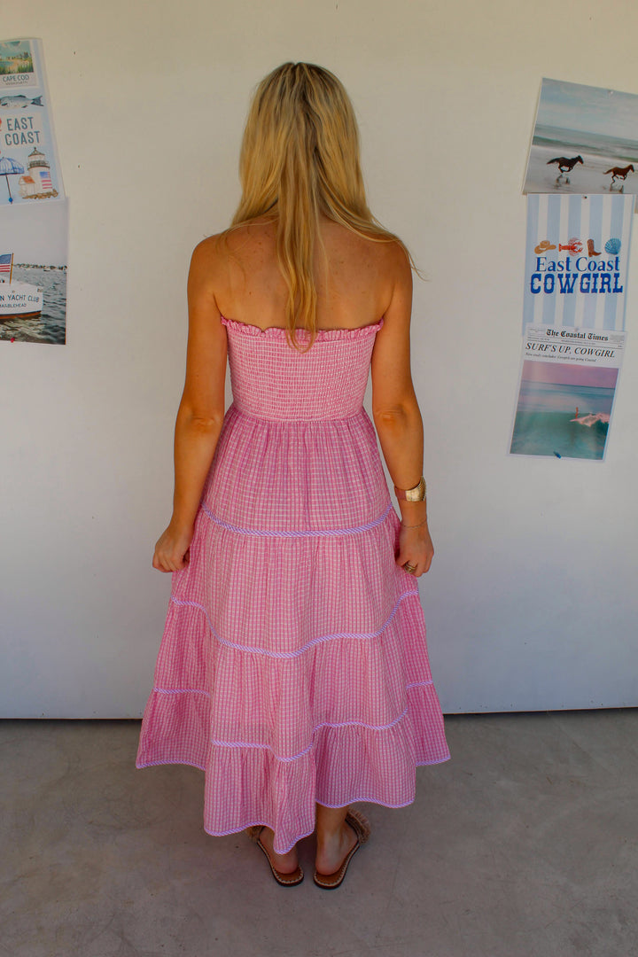 Strapless Pink Maxi Dress