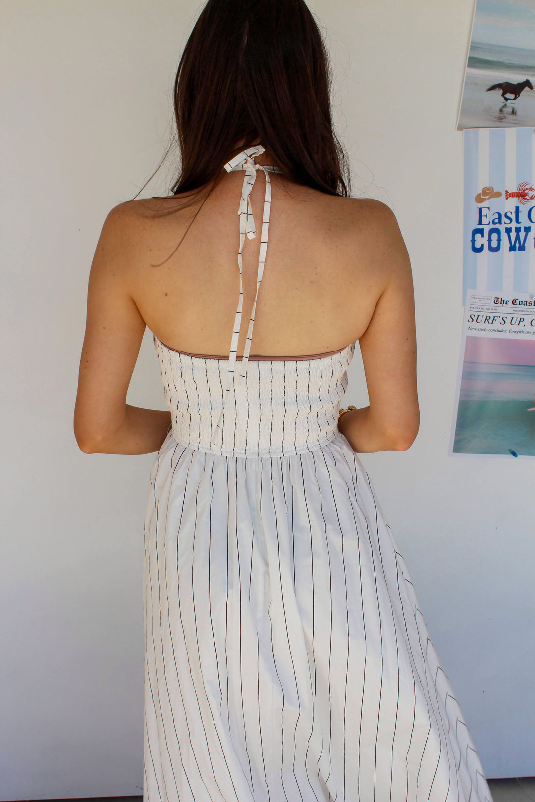 White Halter Maxi Dress