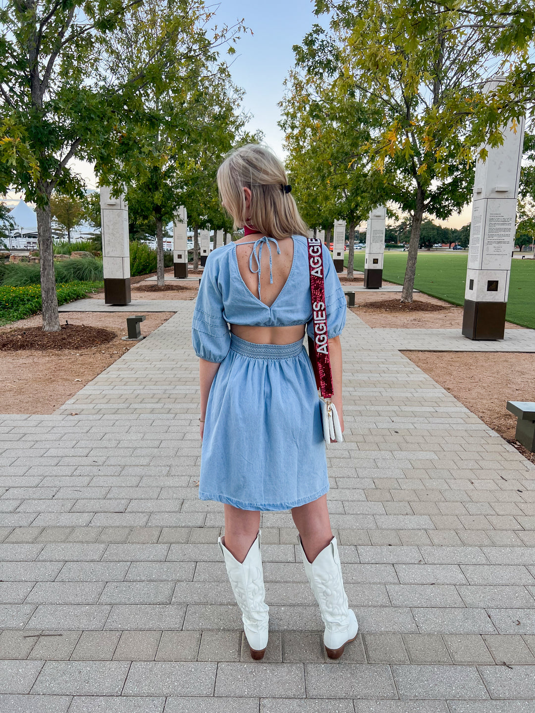Denim Smocked Waist Dress