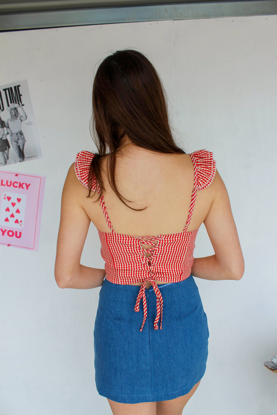 Red Gingham Corset Top