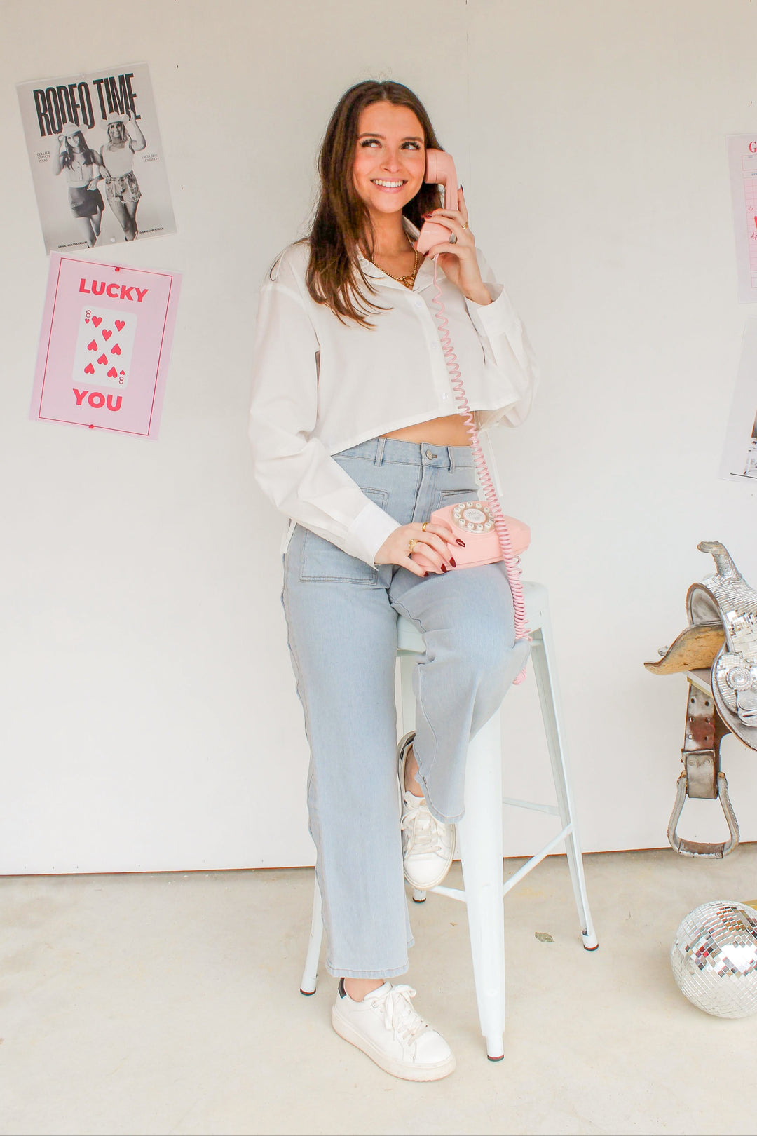 White Button Up with Side Bows