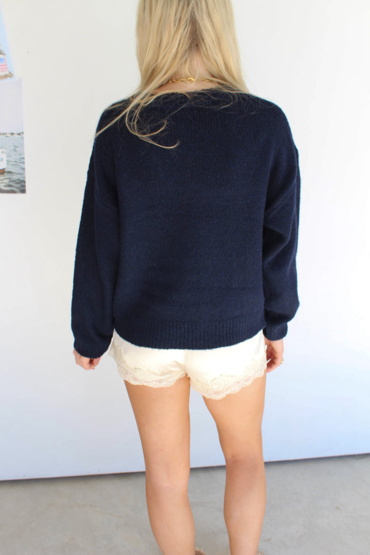 Red & Navy Coastal Sweater