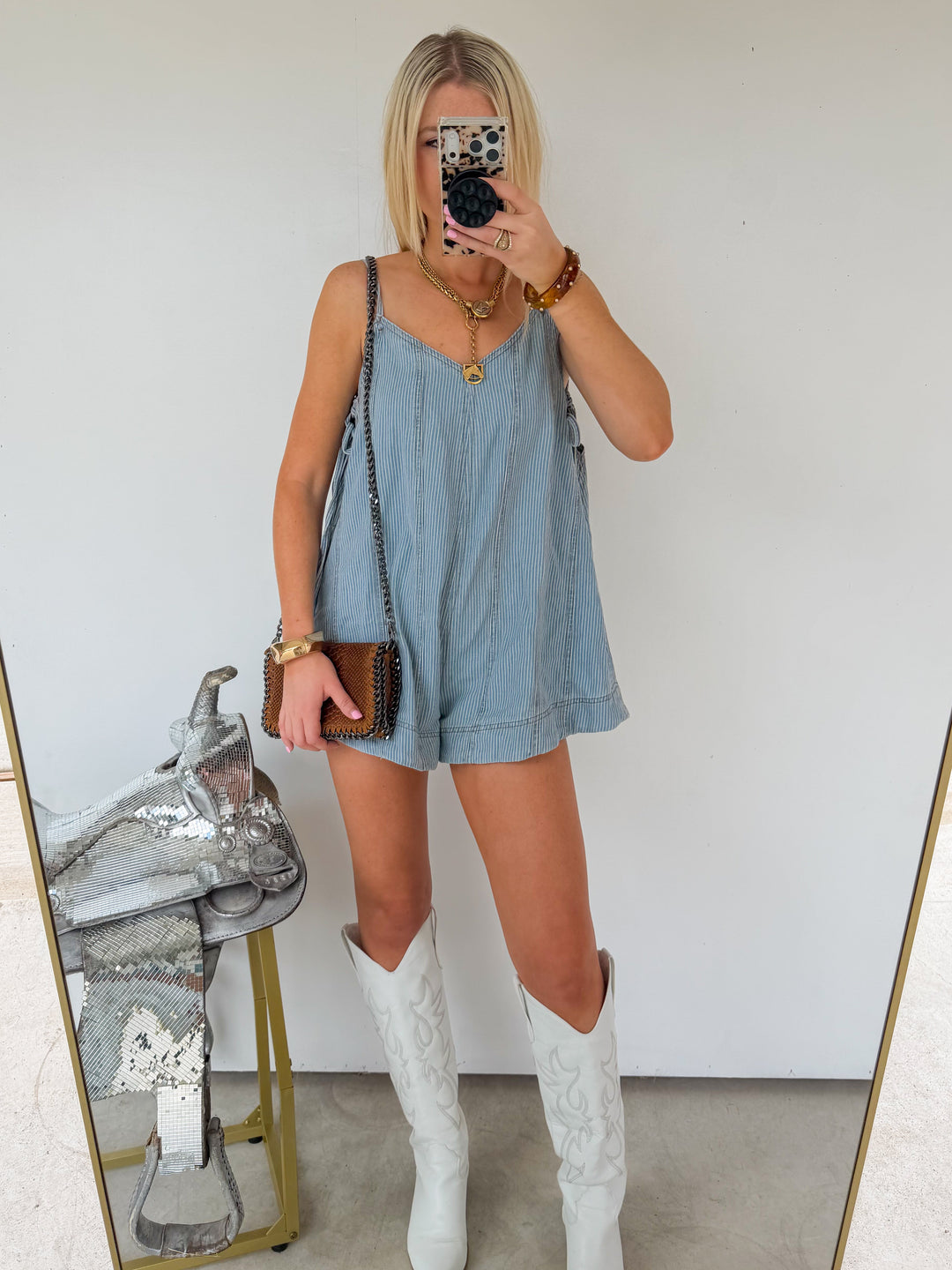 denim romper