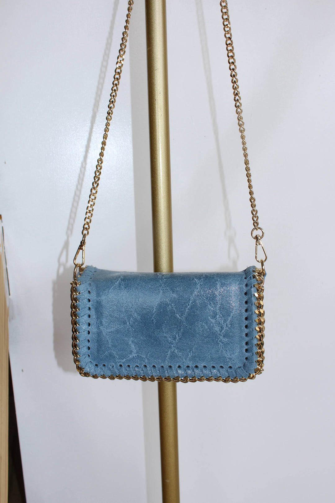 Leather Side Purse in Blue