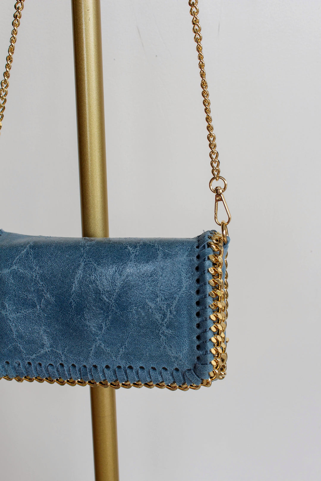 Leather Side Purse in Blue