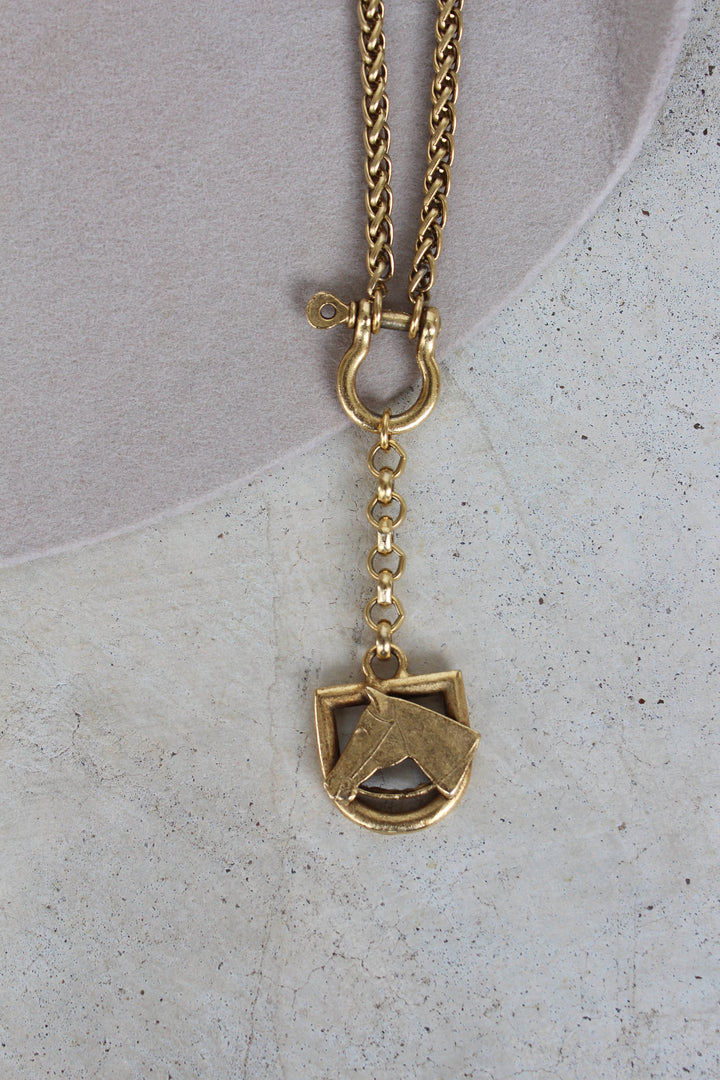 Bit and Horse Head Brass Necklace