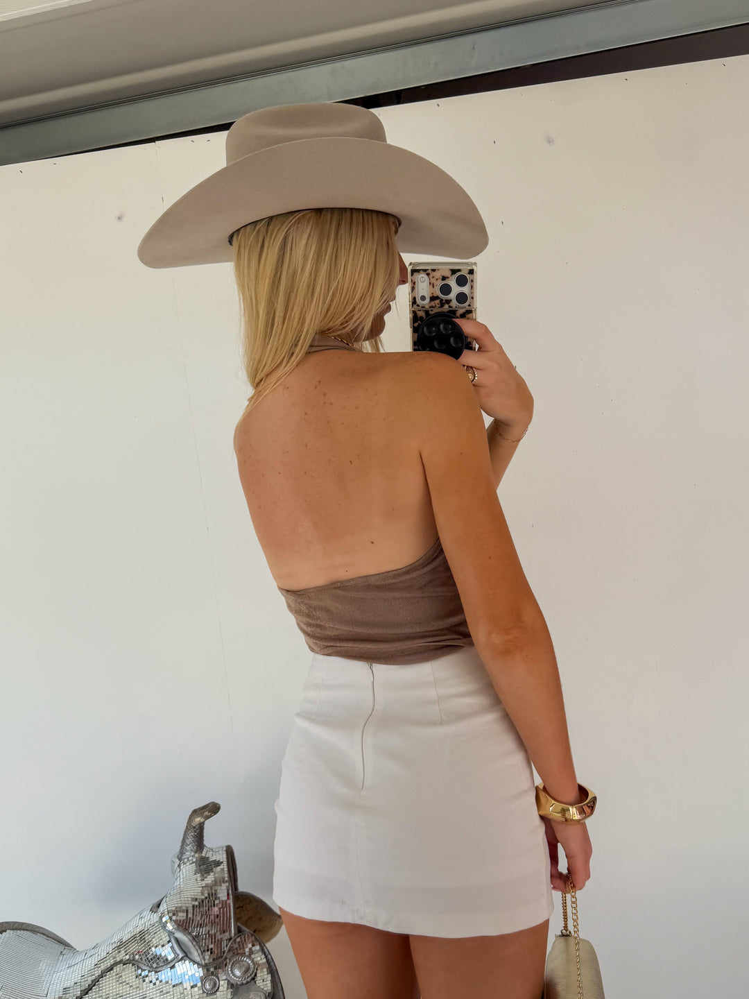 Beaded Cowl Neck Top