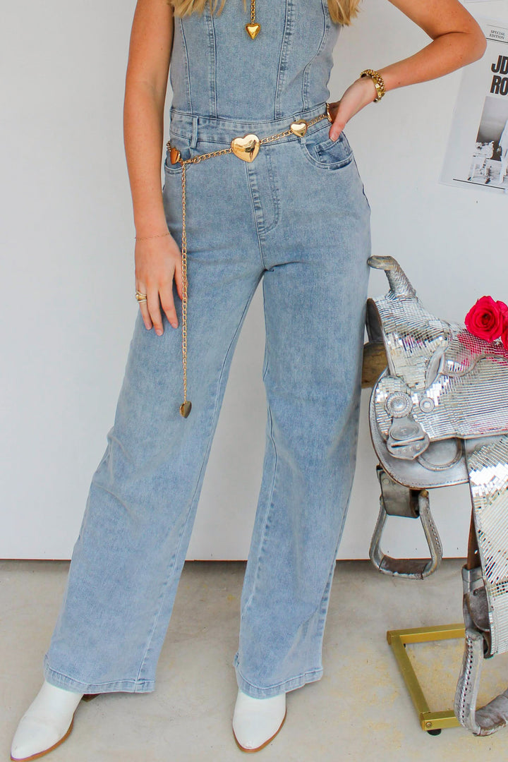 Gold Heart Chain Link Belt