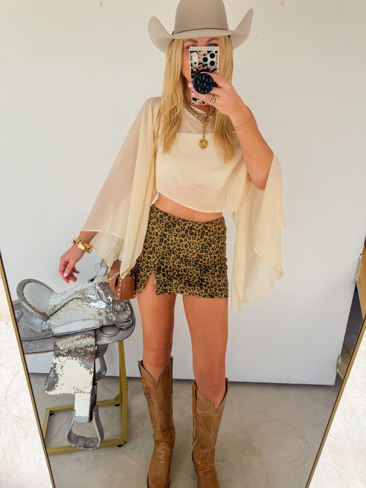 Sheer Poncho in Cream