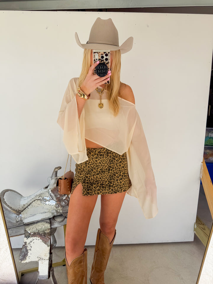 Sheer Poncho in Cream