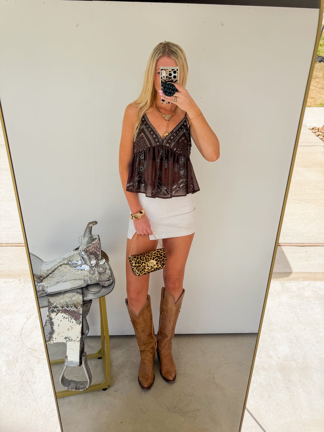 Brown Sequin Cami