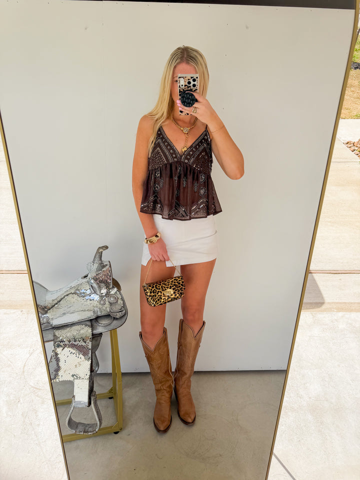 Brown Sequin Cami