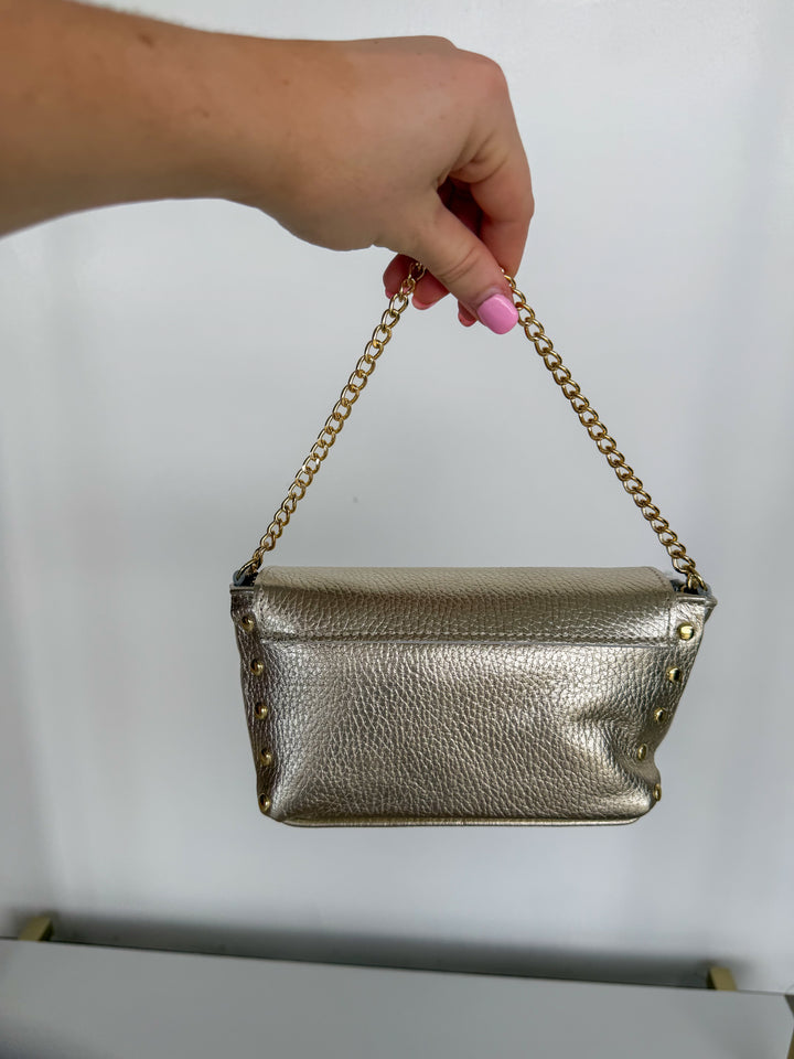 Mini Leather Purse in Gold
