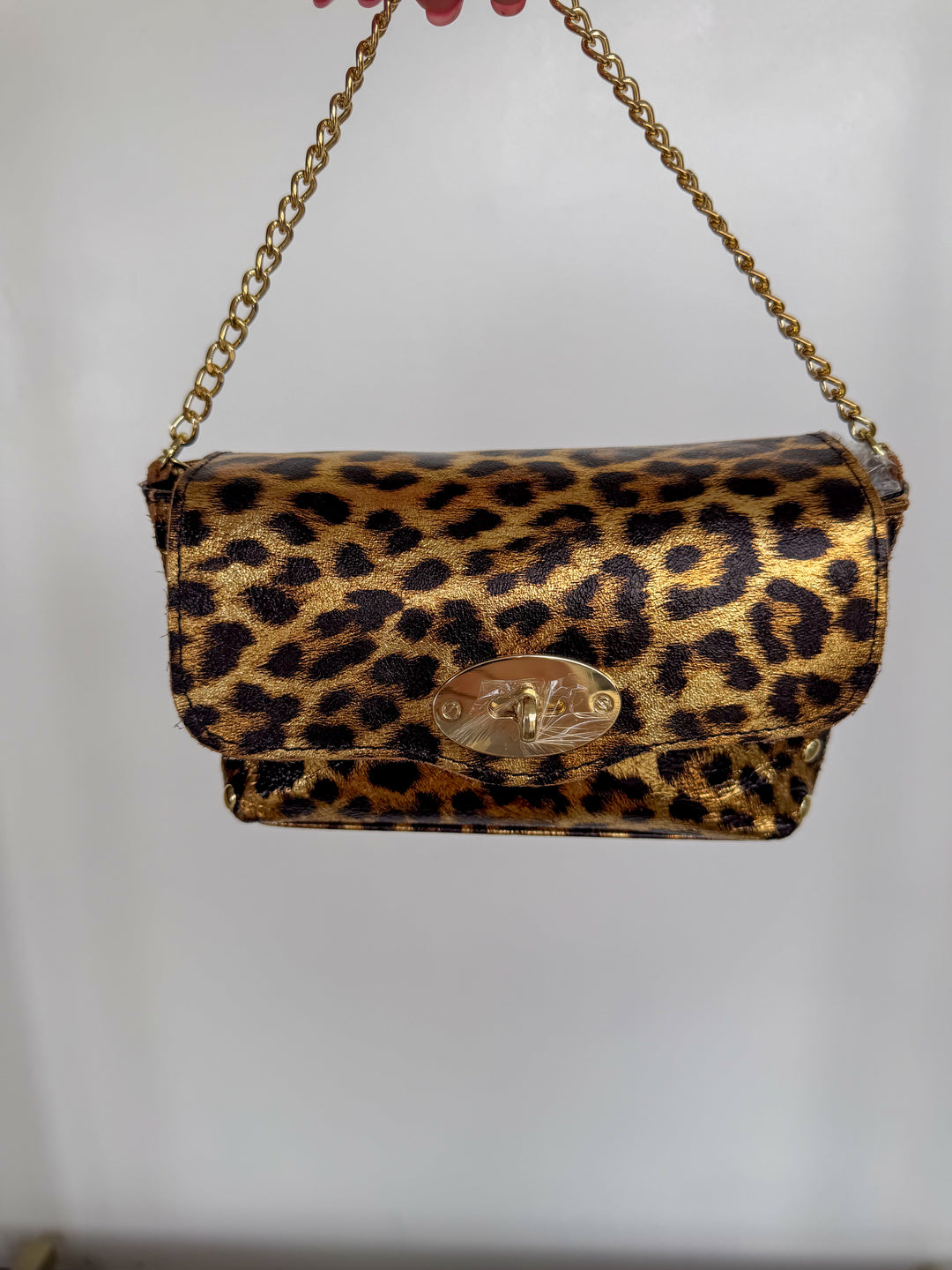 Mini Leather Purse in Leopard
