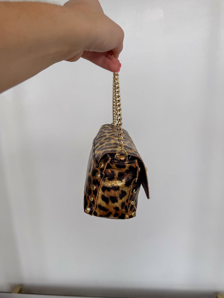 Mini Leather Purse in Leopard