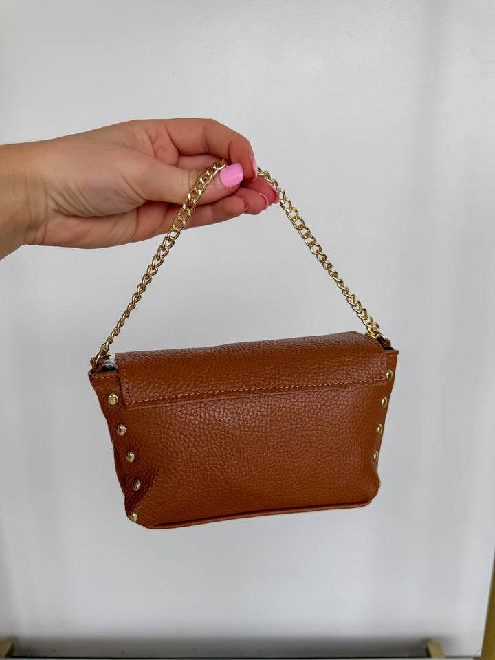 Mini Leather Purse in Camel