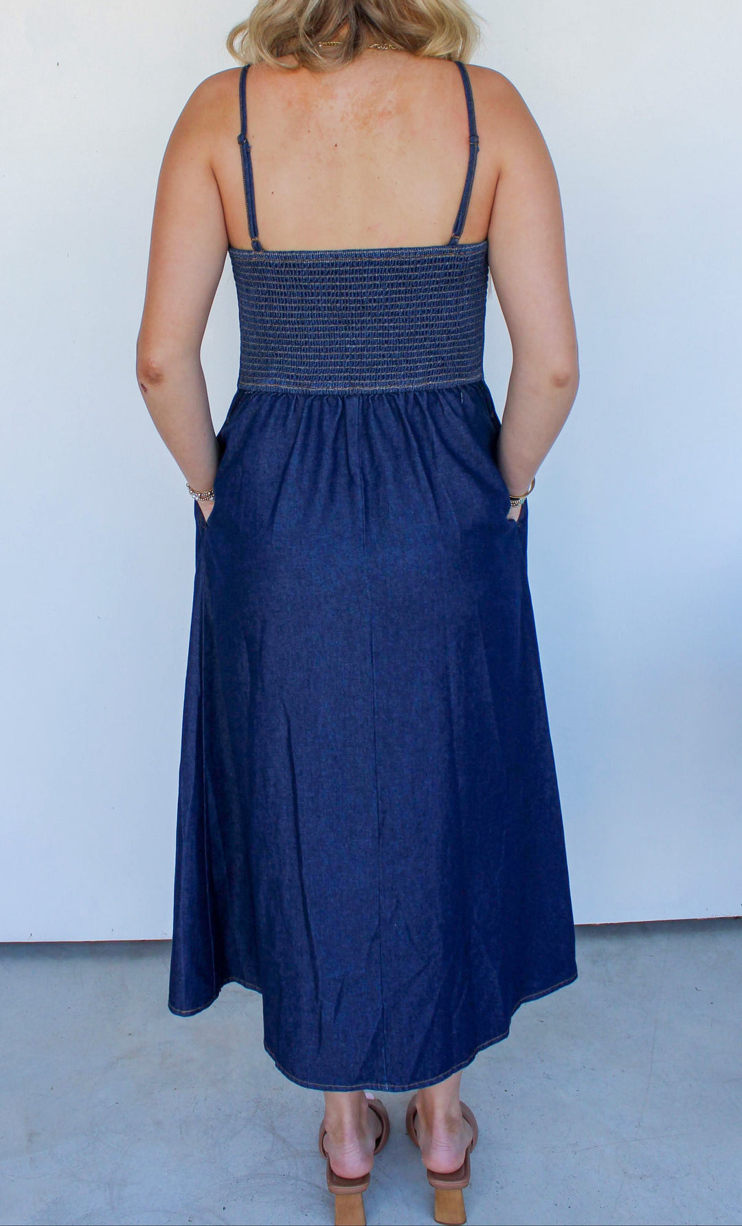 Denim Button Down Midi Dress