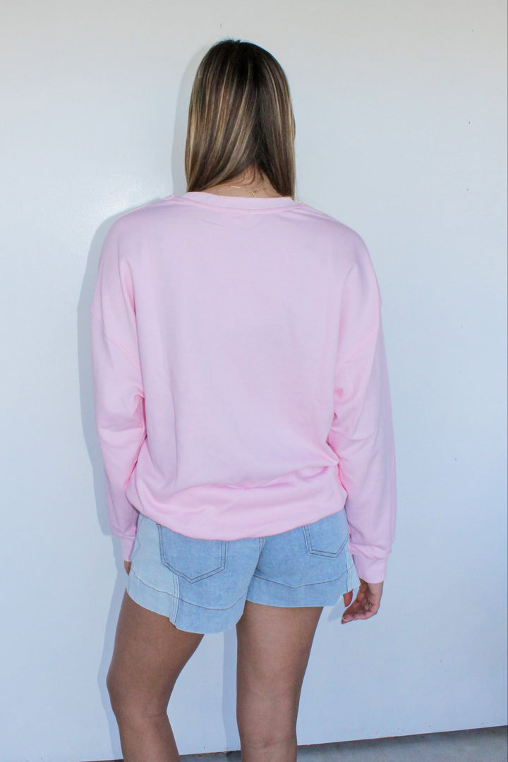 Pink American Flag Sweatshirt