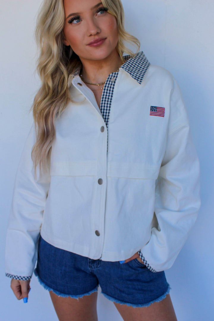 American Gingham Denim Jacket