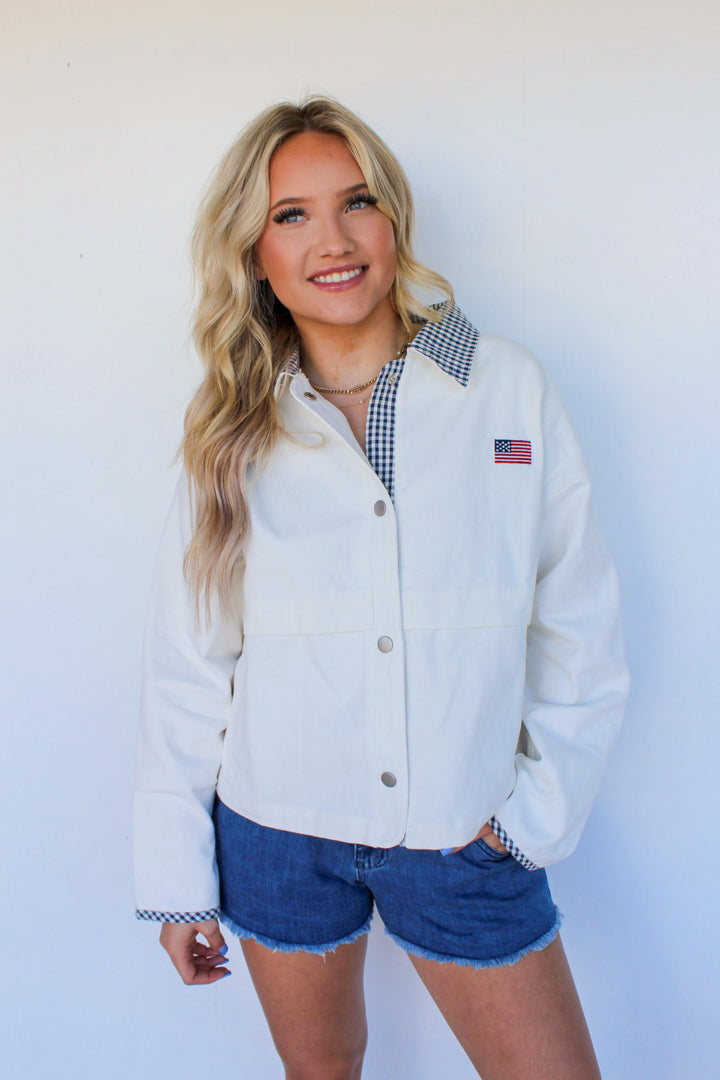 American Gingham Denim Jacket