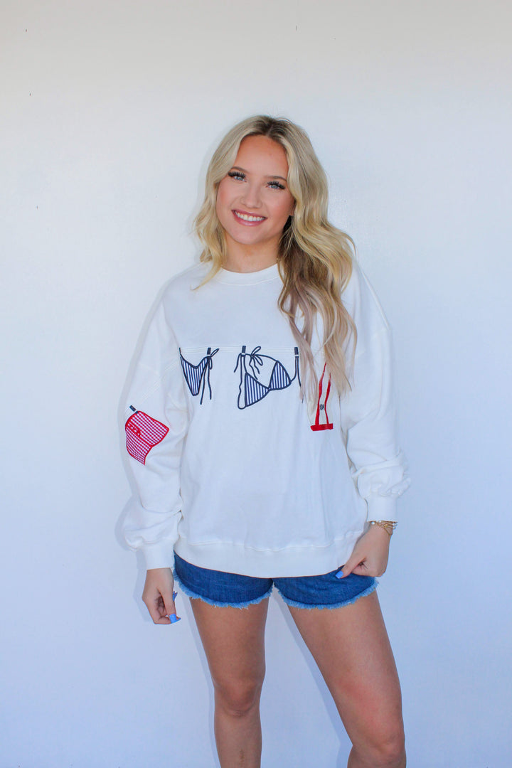 American Summer Sweatshirt in White