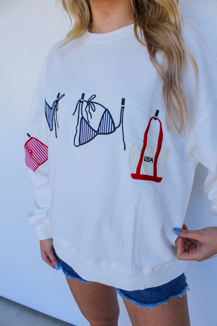 American Summer Sweatshirt in White