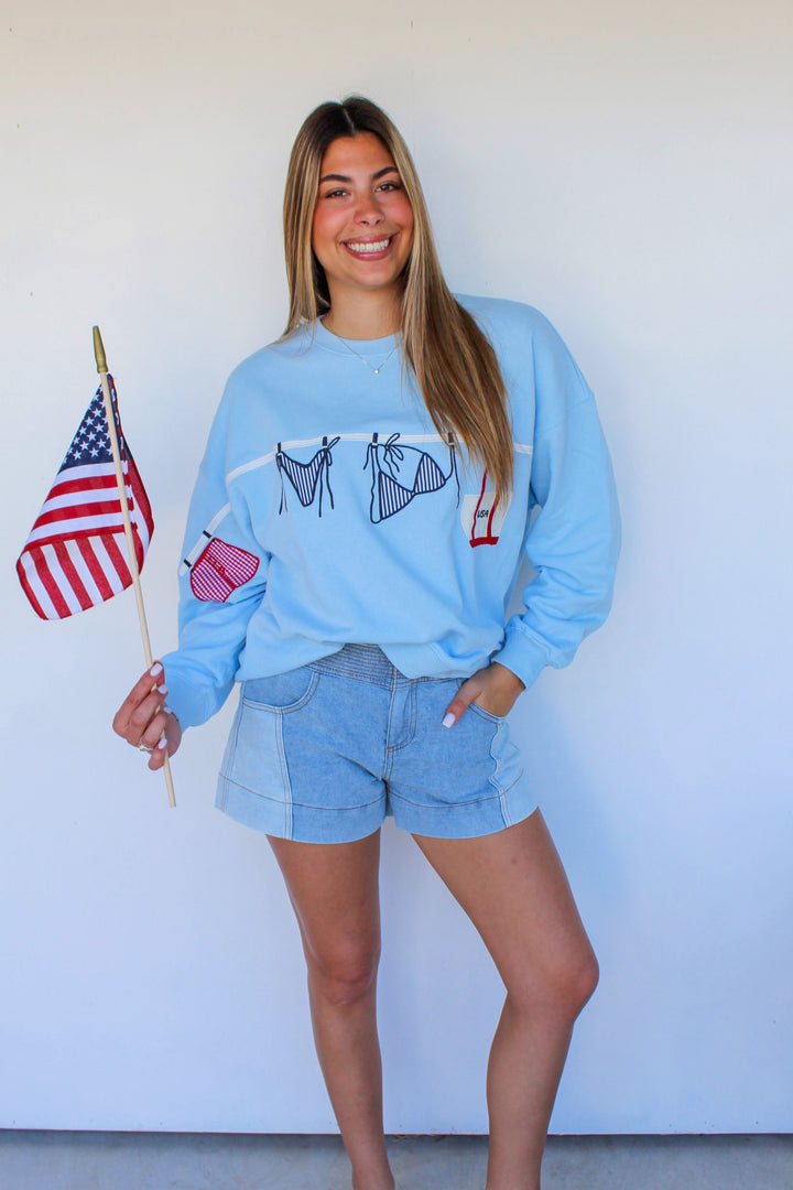 American Summer Sweatshirt in Blue