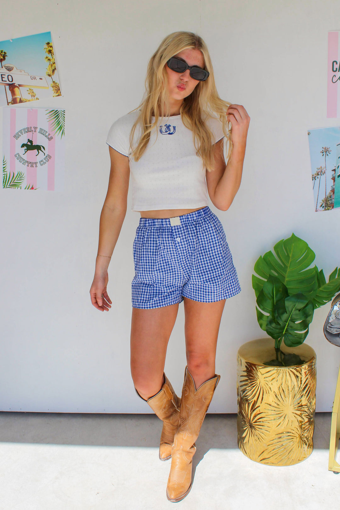 Blue Horseshoe Stitch Baby Tee