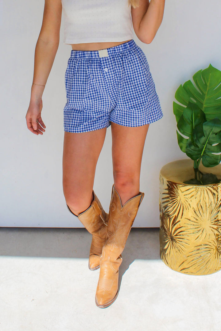 Blue Gingham Boxers