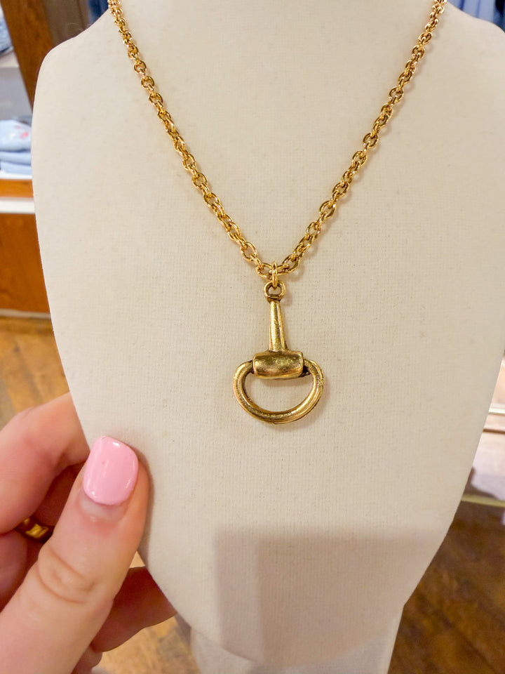 Gold Brass Bit Necklace