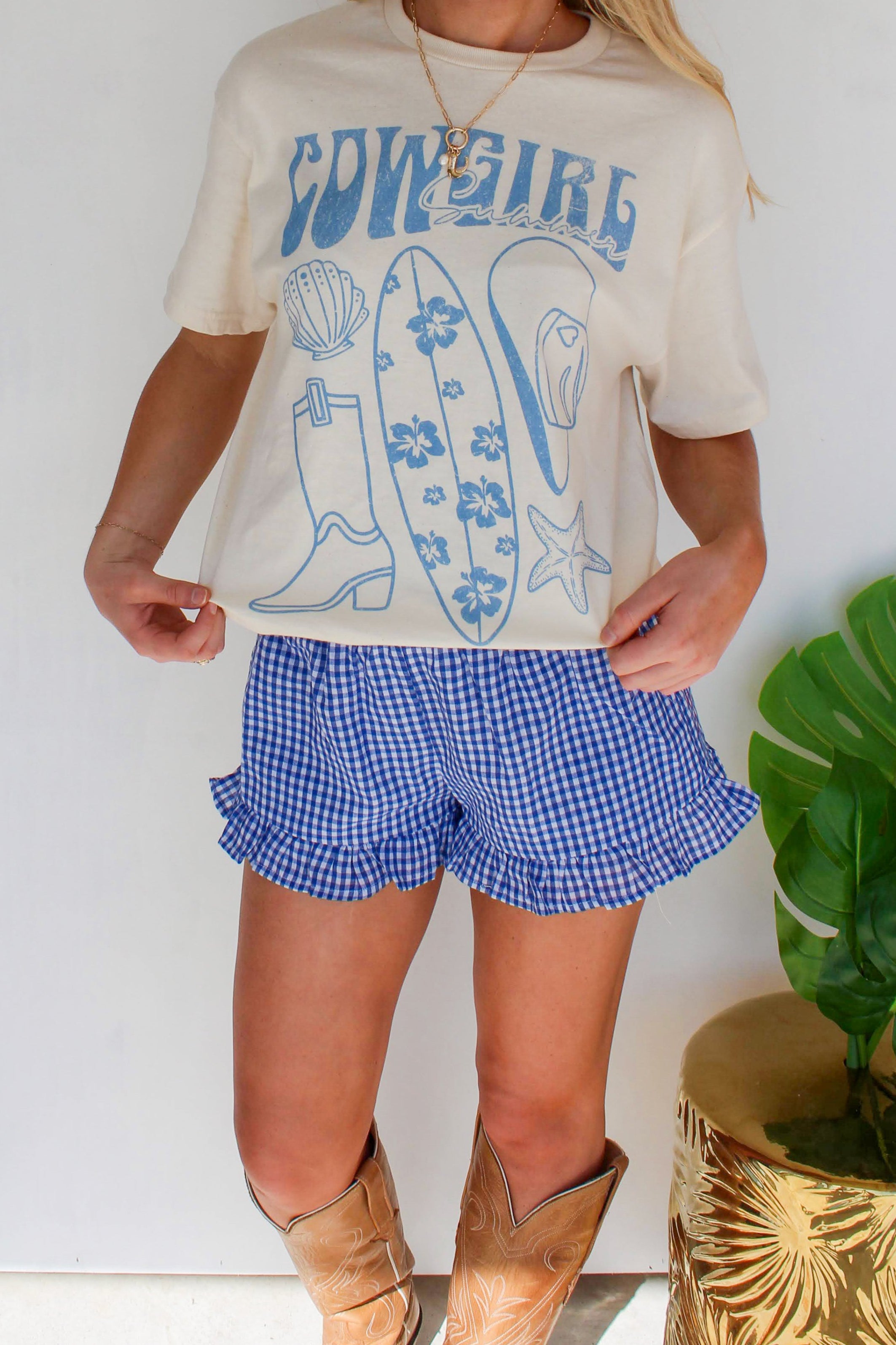blue gingham boxer shorts